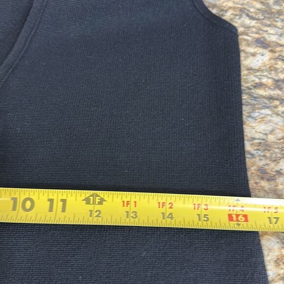 Theory Wool Black Knit V-neck Vest Sweater With Pockets Size L - Picture 8 of 10